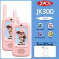 2PCS ABBREE JK300 Children's Video Walkie Talkies Selfie Send Voice Photo Emoticons For Kids Gift Boys Girls JK200 New upgrade